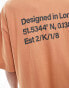 Фото #2 товара COLLUSION Unisex back branded t-shirt in burnt orange with wash