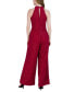 Women's Sequin-Lace Halter Twist-Neck Jumpsuit