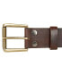 Men's Leather Jean Belt with Roller Buckle and Rivets