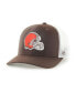 Фото #1 товара Men's Brown and White Cleveland Browns Trophy Trucker Flex Hat