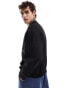 Bershka tonal print sweatshirt in black