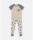 Фото #1 товара Big Boys Cotton Two Piece Pajama Set Heather Beige Printed Monsters