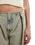 Фото #6 товара Mango baggy jeans with adjustable waist in dirty light blue wash