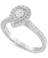 ფოტო #1 პროდუქტის Diamond Pear Halo Engagement Ring (1/2 ct. t.w.) in 14k White Gold