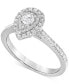 Фото #1 товара Diamond Pear Halo Engagement Ring (1/2 ct. t.w.) in 14k White Gold