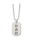 Фото #3 товара Chisel polished and Lasered DAD Dog Tag on a Ball Chain Necklace