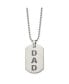 ფოტო #3 პროდუქტის Polished and Lasered DAD Dog Tag on a Ball Chain Necklace