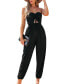 ფოტო #1 პროდუქტის Women's Ruched Drawstring Tube Jumpsuit