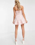 Miss Selfridge – Kurzes Ballkleid aus rosa Jacquard mit Bustier-Detail Розовый, 42 - фото #2