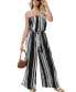 Women's Geometric Tube Top Wide Leg Jumpsuit