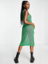 Monki sleeveless knit dress in bright green dress