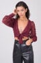 Фото #13 товара Женская блузка с длинным ажурным рукавом и завязанным бюстье - черная Factory Price