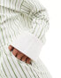 Фото #4 товара Kaiia cropped shirt co-ord in white and green stripe