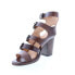 Фото #4 товара Bed Stu Isha F386011 Womens Brown Leather Hook & Loop Strap Heels Shoes