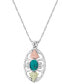 Фото #1 товара Turquoise Pendant 18" Necklace in Sterling Silver with 12K Rose and Green Gold