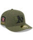 Фото #1 товара Бейсболка New Era мужская Зеленая Oakland Athletics 2023 День Вооруженных Сил Low Profile 59FIFTY™ Fitted Hat