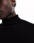 Фото #4 товара River Island slim roll neck jumper in black