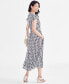 ფოტო #4 პროდუქტის Women's Printed Tiered Ruffled Dress, Created for Macy's