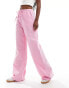 Фото #1 товара Stradivarius oxford cotton pull on trouser in baby pink