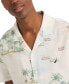 Фото #3 товара Men's Tropical Print Short Sleeve Button-Front Camp Shirt
