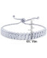 Diamond Accent 4-Row Adjustable Bracelet in Silver Plate
