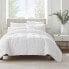 Фото #1 товара 2pc Twin/Twin Extra Long Simply Clean Pleated Comforter Set White - Serta