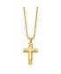 Chisel yellow IP-plated CZ Cross Pendant Ball Chain Necklace Золотистый, 24 - фото #2