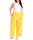 Фото #1 товара Plus Size Trouser With Pleats - 26, Yellow Kiwi
