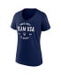 Фото #3 товара Women's Navy Distressed Team USA Clean Heritage V-Neck T-shirt