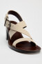 LEATHER SANDALS WITH BLOCK HEEL