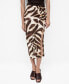 ფოტო #1 პროდუქტის Women's Animal-Print Draped Skirt