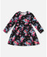 Фото #1 товара Toddler Girls Printed Roses Dress With Pockets Black - Toddler|Child