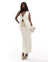 Фото #1 товара Kaiia tailored column split back maxi skirt co-ord in stone