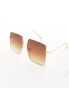 Фото #3 товара AJ Morgan oversized square sunglasses in gold