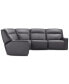 Фото #10 товара Dextan Leather 5-Pc. Sectional with 2 Power Recliners, Created for Macy's