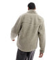 Abercrombie & Fitch double zip sherpa borg jacket in brown