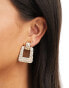 Фото #1 товара Accessorize crystal embellished square drop earrings in gold plated