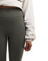 In The Style high waisted ribbed leggings in khaki