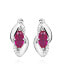 Elegant silver earrings with rubies SVLE0632SH8R100