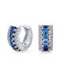 Фото #1 товара Серьги Bling Jewelry в стиле арт-деко с синими сапфирами и циркониями