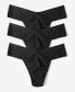 ფოტო #1 პროდუქტის Women's Breathe Natural Thong 3 Pack Underwear, 6J1661B3PK