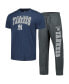 ფოტო #1 პროდუქტის Men's Charcoal, Navy New York Yankees Meter T-shirt and Pants Sleep Set