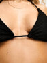 Фото #2 товара The Frolic alexandrite triangle broderie bikini top in black