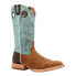 Фото #2 товара Durango Prca Collection Roughout Embroidered Square Toe Cowboy Mens Blue, Brown