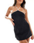 Фото #1 товара Free Society halter mini beach dress in black and white