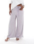 Фото #2 товара Yours twill wide leg trousers in grey