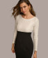 ფოტო #3 პროდუქტის Women's Long-Sleeve Sequin Top Gown