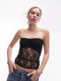 Фото #1 товара Topshop co-ord lace sheer bandeau in black