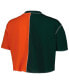 Фото #2 товара Women's Green, Orange Miami Hurricanes Colorblock Cropped T-shirt
