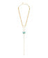 Turquoise Butterfly Cultivated Pearl Chain Lariat Necklace Голубой - фото #2